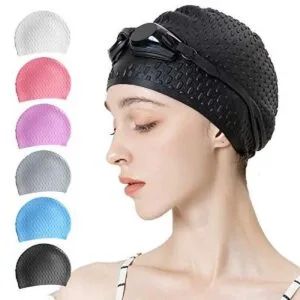 Aochakimg Silicone Swim Cap – Ideal for Curly, Short, Medium, and Long Hair